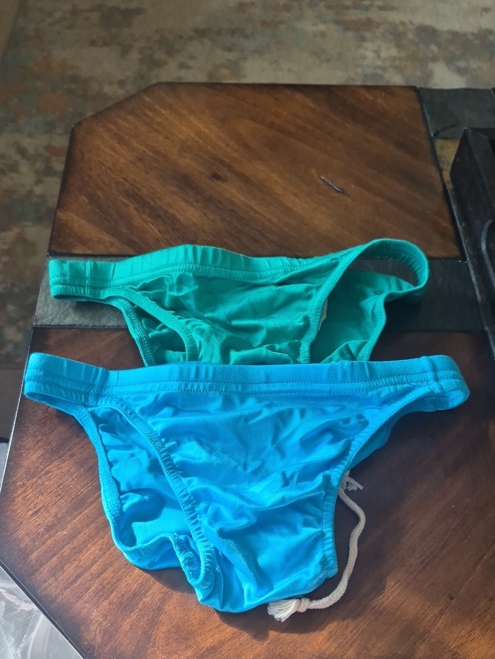 Mens Swim Briefs X 2 - Teal & Aqua Size Small Nwot